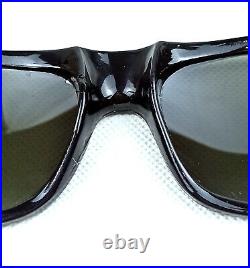 Vintage Art Deco Sunglasses Black Made Thick Frame Acetate France Large Unused
