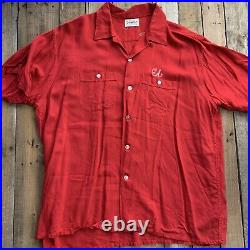 Vintage Bowling Shirt Ed Men's Size XL Olympian Red