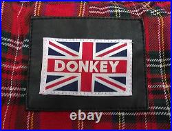 Vintage British Style Workers Red Tartan Lined Black Donkey Jacket BRAND NEW