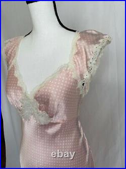 Vintage Christian Dior lingerie negligee Lace nightgown pink polka dot
