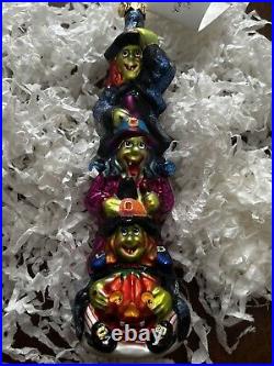 Vintage Christopher Radko Halloween Witches Ornament Triple Trouble NWT Rare