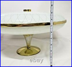 Vintage Cosmic UFO Atomic Over Sized Large Glass Ceiling 3 Light Kitchen Fixture