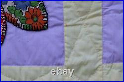 Vintage Estate Hand Made Patchwork Quilt Large Size Comforter Bedding 104 X 88