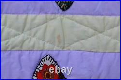 Vintage Estate Hand Made Patchwork Quilt Large Size Comforter Bedding 104 X 88