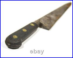 Vintage French Knife LARGE Antique Butcher Knife M Pouzet 1878 Trompette Steel