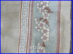 Vintage Hand Made Art Deco Chinese Carpet Green Wool Large Rug Carpet 366x278cm