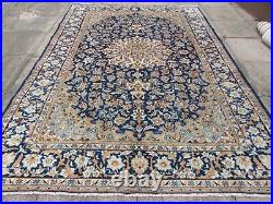 Vintage Hand Made Traditional Oriental Wool Blue Large Carpet 323x225cm