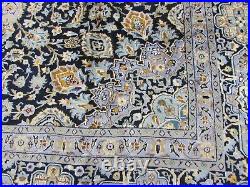Vintage Hand Made Traditional Oriental Wool Dark Blue Large Carpet 402x286cm