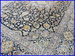Vintage Hand Made Traditional Oriental Wool Dark Blue Large Carpet 402x286cm