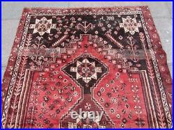 Vintage Hand Made Traditional Oriental Wool Faded Red Grey Large Rug 237x153cm