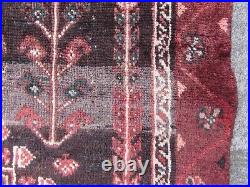 Vintage Hand Made Traditional Oriental Wool Faded Red Grey Large Rug 237x153cm