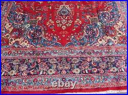 Vintage Hand Made Traditional Oriental Wool Red Blue Large Carpet 336x241cm