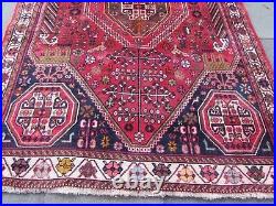 Vintage Hand Made Traditional Oriental Wool Red Pink Large Rug Carpet 284x193cm
