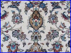 Vintage Hand Made Traditional Oriental Wool White Brown Large Carpet 343x242cm