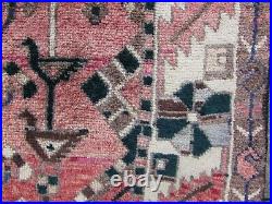 Vintage Hand Made Traditional Rug Oriental Rug Wool Pink Large Carpet 265x200cm