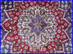 Vintage Hand Made Traditional Rug Oriental Wool Blue Large Carpet 364x239cm