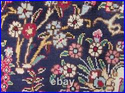 Vintage Hand Made Traditional Rug Oriental Wool Blue Large Rug Carpet 236x134cm