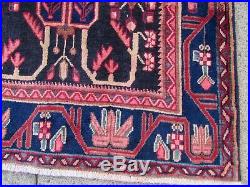 Vintage Hand Made Traditional Rug Oriental Wool Blue Pink Large Carpet 262x180cm