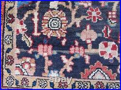 Vintage Hand Made Traditional Rug Oriental Wool Blue Pink Large Carpet 297x167cm