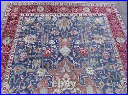 Vintage Hand Made Traditional Rug Oriental Wool Blue Red Large Carpet 293x192cm