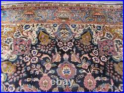 Vintage Hand Made Traditional Rugs Oriental Wool Blue Large Carpet 397x297cm