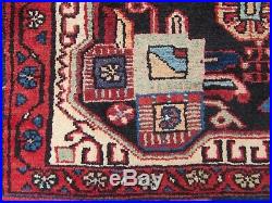 Vintage Hand Made Traditional Rugs Oriental Wool Blue Red Large Rug 290x153cm
