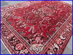 Vintage Hand Made Traditional Rugs Oriental Wool Red Blue Large Carpet 408x285cm