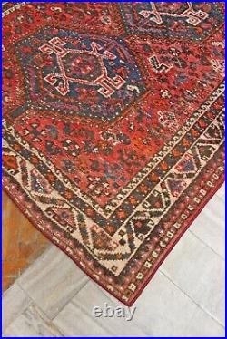 Vintage Handwoven Wool Large Area Red Turkish Rug Big Carpet Oriental Distressed