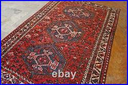 Vintage Handwoven Wool Large Area Red Turkish Rug Big Carpet Oriental Distressed