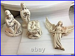 Vintage Holland Mold LARGE Ceramic Nativity Set Hand Painted 17 Pieces 1960s-70s