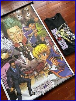 Vintage Hunter X Hunter T Shirt & 90s Anime WallScroll Bundle Adult L, VTG Anime