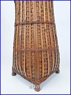 Vintage Japanese Ikebana Bamboo Flower Basket Large