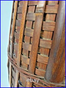 Vintage Japanese Ikebana Bamboo Flower Basket Large
