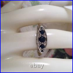 Vintage Jewellery Antique Art Deco Jewelry Ring with Blue Sapphires large size Z