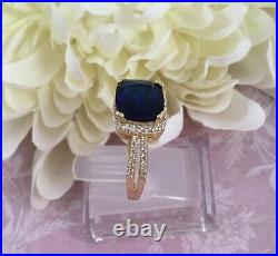 Vintage Jewellery Gold Ring Blue and White Sapphires Antique Deco Jewelry 9 S