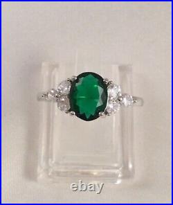 Vintage Jewellery Gold Ring Emerald and White Sapphires Antique Deco Jewelry