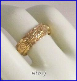 Vintage Jewellery Gold Wedding Band Ring Antique Deco Jewelry extra large size