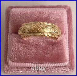Vintage Jewellery Gold Wedding Band Ring Antique Deco Jewelry extra large size