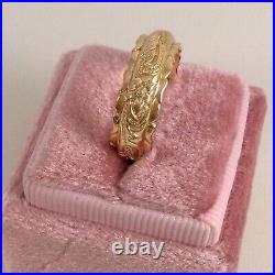 Vintage Jewellery Gold Wedding Band Ring Antique Deco Jewelry large size T