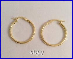 Vintage Jewellery Large Yellow Gold Hoop Earrings Ear Rings Antique Deco Jewelry