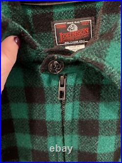 Vintage Johnson woolen mill jacket? Shirt Men's XL Full Zip Pockets Button Green