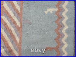 Vintage Kilim Traditional Hand Made Oriental Blue Wool Large Kilim 232x159cm