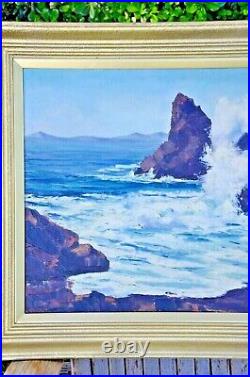 Vintage L. Beryl Wical California Seascape Oil Painting Plein Air Landscape