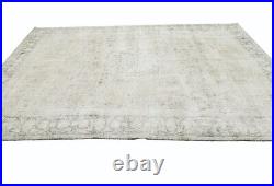 Vintage Large Antique Oriental Rug 7'4X10'6 Muted Floral Distressed Wool Carpet