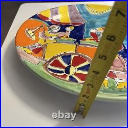 Vintage Large Italian La Musa Ceramic Hand Painted Platter Plate 17.5