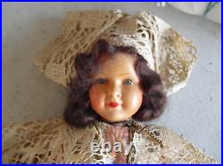 Vintage Large Jointed Celluloid Girl Doll FRANCE 35 Marked