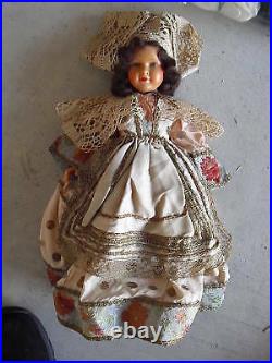 Vintage Large Jointed Celluloid Girl Doll FRANCE 35 Marked