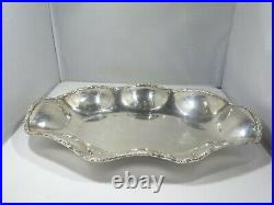 Vintage Large Mexican Sterling Silver Cls Scalloped Bowl 20 Toz