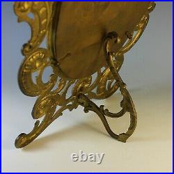 Vintage Large Oval Gilt Brass Easel Backed Photo Frame