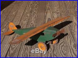 Vintage Large Steelcraft Army Scout Plane Antique Toys. Airplanes Great Decor